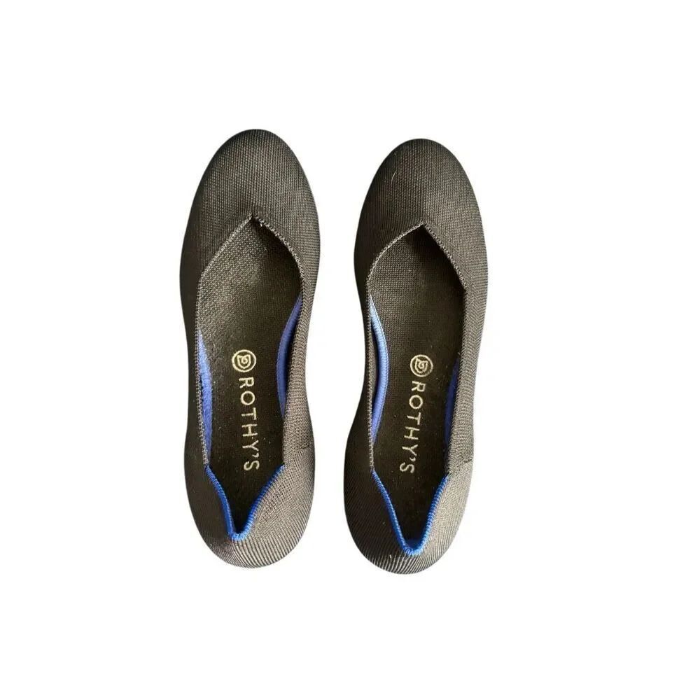Rothy's Womens Black Canvas Round Toe Daily Slip-on Ballet Flats Size 11